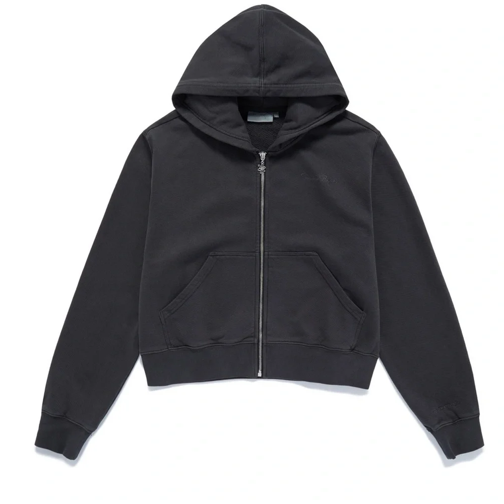 Samii Ryan Black Stone Wash Zip-Up Hoodie NWT - Picture 6 of 9